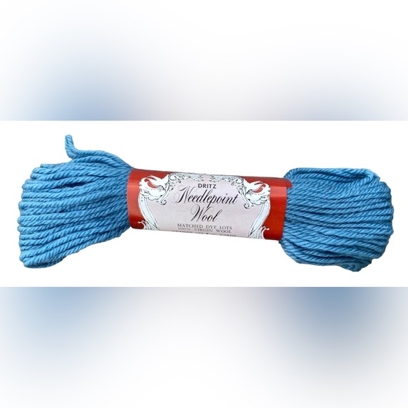 Gobelin Blue VTG NOS Scovill Dritz Luxury 100% Virgin Wool Needlepoint 40 Yards - Picture 1 of 4